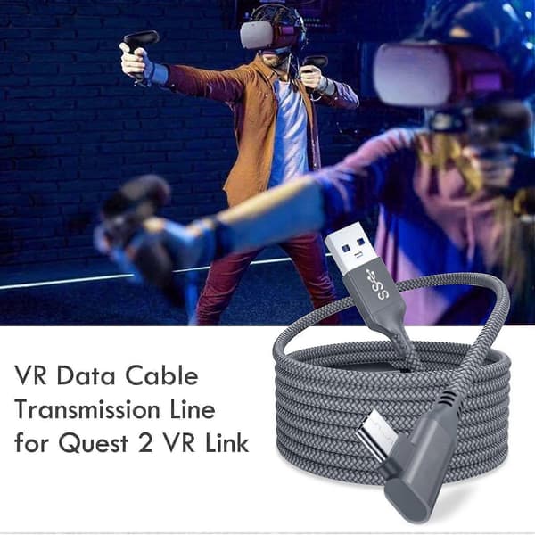 5m Laddningskabel för Oculus Quest 2 Link Headset USB 3.0 Typ C Datalinjeöverföring Typ-C till USB-A