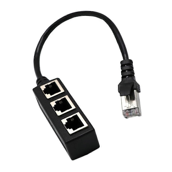 RJ45 Splitter Connector 1 til 3 Vejs Ethernet Kabel Socket Adapter 8P8C Hub