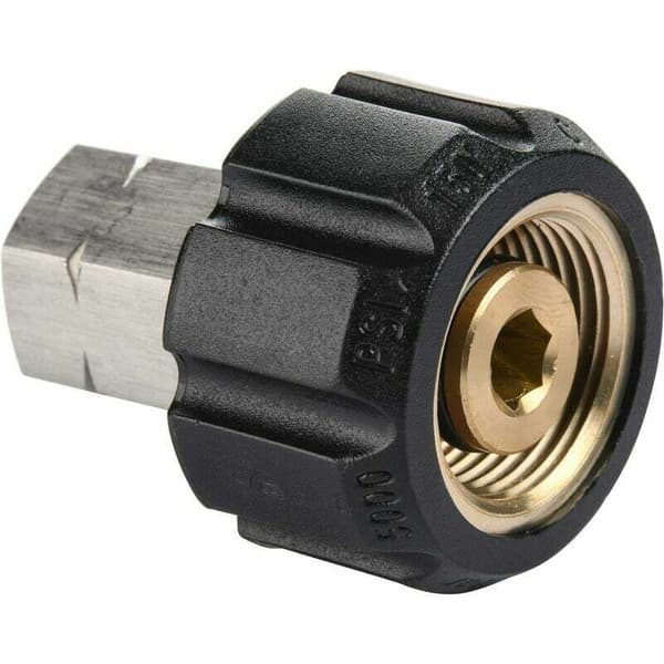 Højtryksrenseradapter, M22 metrisk hun til 1/4 tomme NPT hunfitting, 5000 PSI