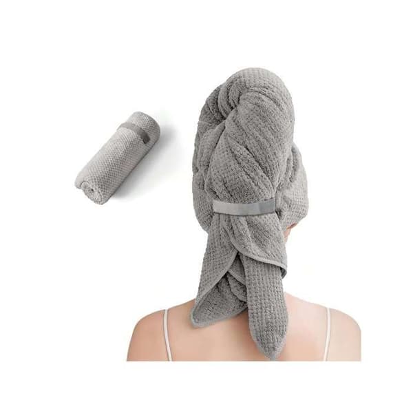 Ekstra stort mikrofiber badehåndklæde til kvinder, ultrablødt, 61 x 107 cm (grå)