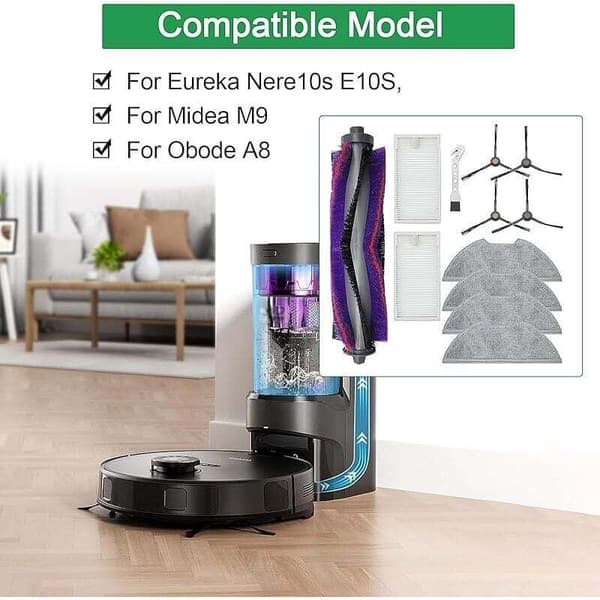 Tilbehørssett for Eureka NERE10s E10S, for Obode A8 A8 Plus, for Midea M9 støvsuger reservedeler,
