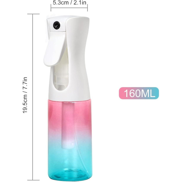 Hårsprayflaska, kontinuerlig spray tom sprayflaska, frisör, växter 160 ml tom sprayflaska (regnbåge)