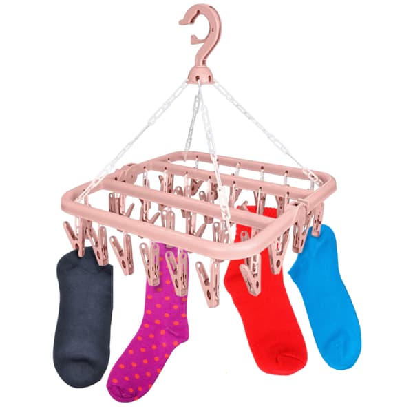 Foldable Plastic Laundry Drying Rack - Pink