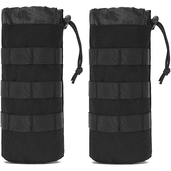 2-pack vattenflaskeväska taktisk militär flaskhållare hydrering bärbar vattenflaskeväska vattenbehållare med dragsko