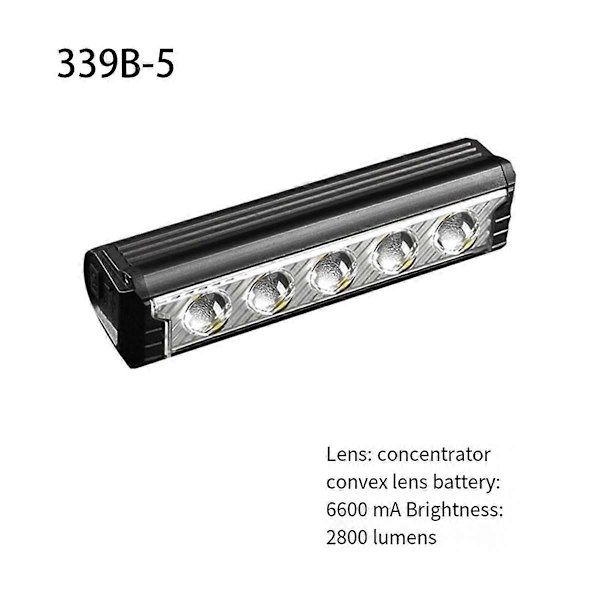 Koncentrerad 6600mA Cykelbelysning Huvudlampa, Cykellampa Hög Ljusstyrka Mountainbike Laddning Cykel Led