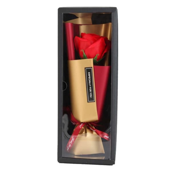 Everlasting Rose in Gift Packaging - Artificial Rose in Red Bouquet