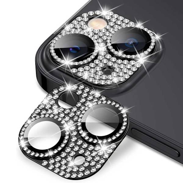 iPhone 13/13 Mini Camera Protector Tempered Glass Bling Black