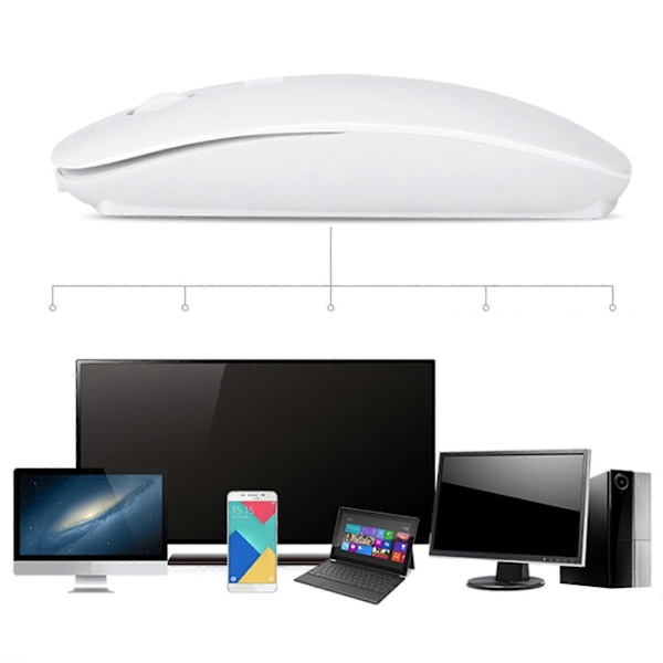 Trådløs Bluetooth-mus for Surface GO Pro X Oppladbar Stille Mus for Surface Pro (Sølv)
