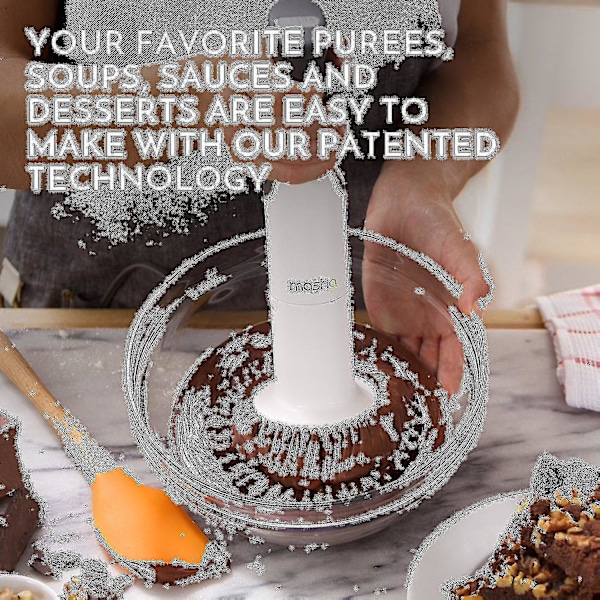 Elektrisk kartoffelmoser håndmixer 3-i-1 multiværktøj blender puréer pisker | Stavblender | Blender og purerer perfekt babymad | Grøntsager & Kartofler