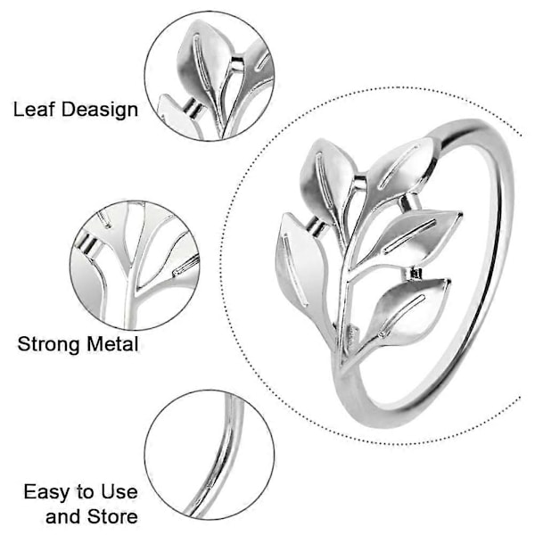 30 st. Löv Servett Ringar Set, Metall Servettringshållare Spännen för Borddekorationer, Servetthållare för Tygservetter