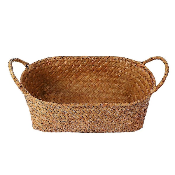 Flettet Opbevaringskurv I Vikkel, Håndlavet Frugtfad I Rattan, Picnic Mad Brødform Diverse
