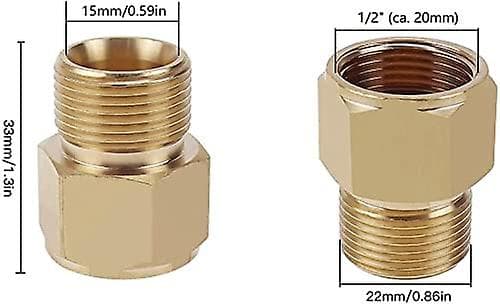 2 ST M22 Högtryckstvätt Adapter Intern Gänga Slangkoppling Aptator Mässing Slangadapter
