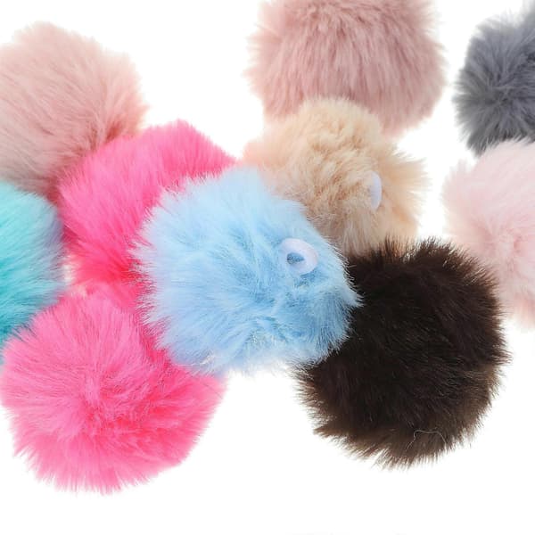 Assorterede farvede kattelegetøj til indendørs katte 20 stk. fluffy bolde killing