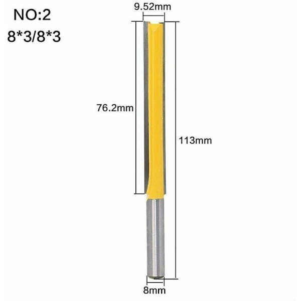 Træfræserbit Ekstra lang fræserbit Lige bit - 76,2 mm