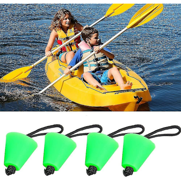 Universelt Kayak Afløbsprop-sæt med snor Passer til 3/4\" til 1.5\" Kajak Kano Afløbshuller Prop Kajak Tilbehør Greengreen1stk