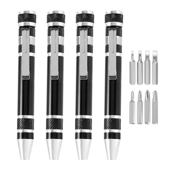 4 stk. Pen Skruetrækker Værktøj Magnetisk Lomme Skruetrækker Multi-Funktion Mini Gadgets Reparationsværktøj (Bl