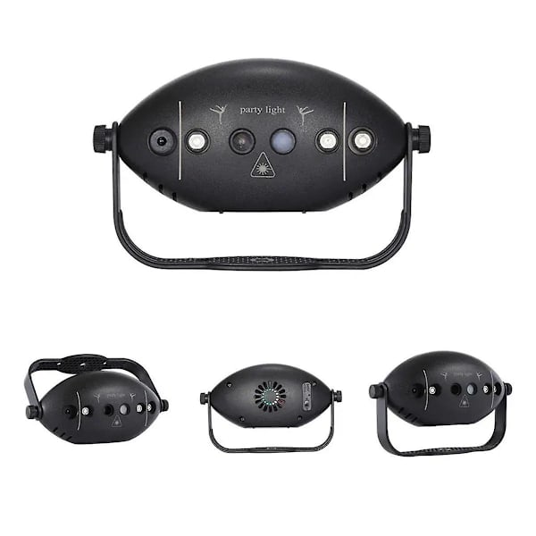 Scenebelysning DJ Disco Laserlys Projektor USB Lampe Bryllup Hjem Jul UV Dekor Scene Ferie Lyd