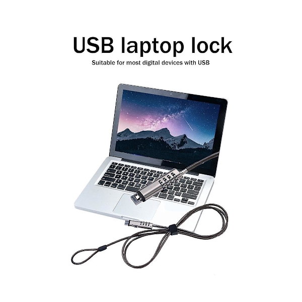 USB Passordlås Datamaskinlås Passordbeskyttelse Tyverisikring Universell Bærbar Datamaskin Passord