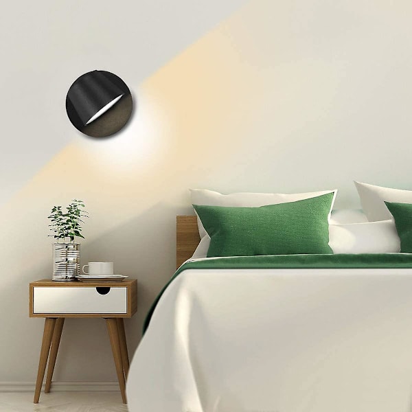 Moderne LED Væglampe Væglæselampe 350 Drejelig Nordisk Stil LED Vægspot Indendørs Væglampe Til Soveværelse Stue Gang Trappe, Sort