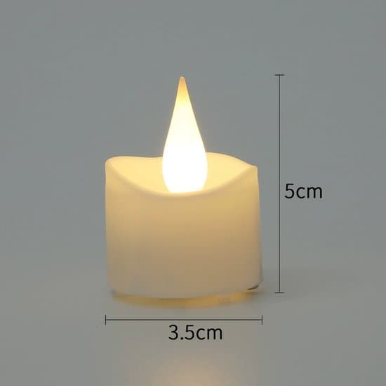 12 Rechargeable, Bright/Warm Flickering Flameless LED Tea Lights, (1 × 10-Key Remote Control + 2 × Charging Cables for 6 Lights Per Cable)