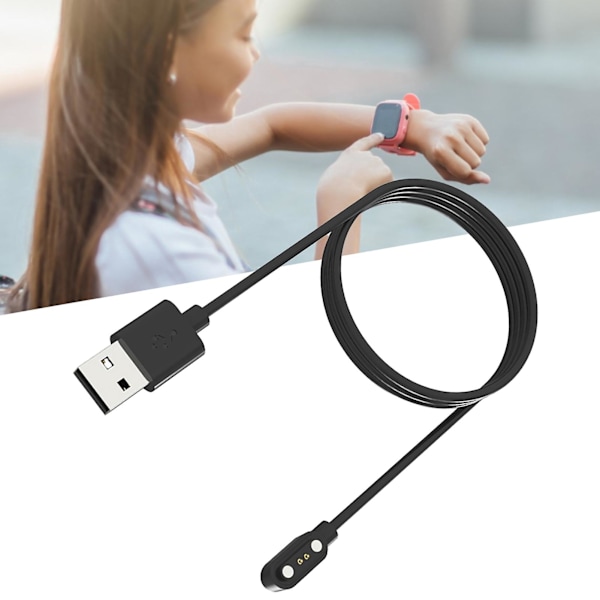 Smartwatch-oplader Sikker Magnetisk Hurtig Opladning Smartwatch Dock Oplader Adapter 2 PIN Armbåndsur Opladekabel Ledning Kompatibel HW12 HW16 Kaesi