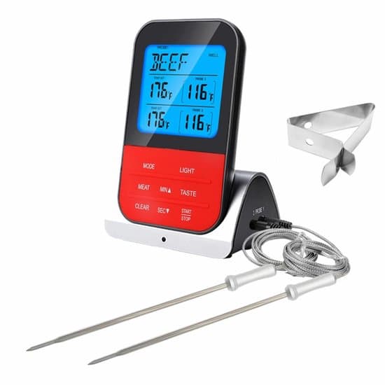 Trådløst grilltermometer - Temperaturalarm - Magnetisk base - Grilltilbehør - Perfekt til madlavning - Velegnet til kød og fisk