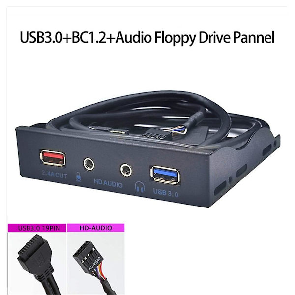 USB 3.0 3,5 mm Front Bay Panel USB3.0 Hub Splitters Interne Adaptere BC1.2