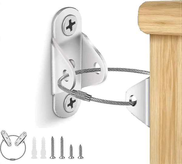 10 pakker møbelstropper - Anti-tip metalstropper til babysikkerhed til møbelankring