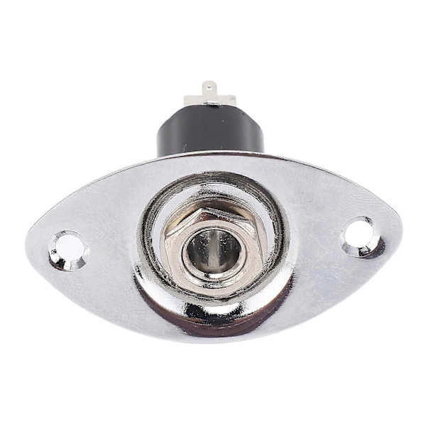 6,35 mm Elektrisk Gitarrinnstikkplate Metall Oval Formet Støyreduksjon Gitarinnstikk Utgangsplate
