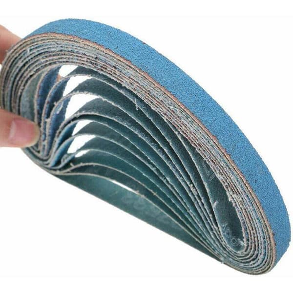 10 stk. holdbare 10x330 mm slibebånd - 60 korn til båndslibere, slibning af metal/træ, rustfjernelse
