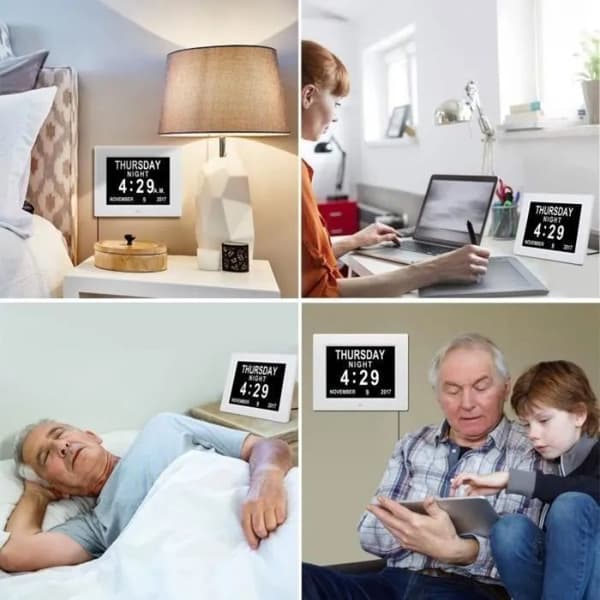 Kalenderur - NOBRAND - 7 tommer - Automatisk dæmpning - Hvid