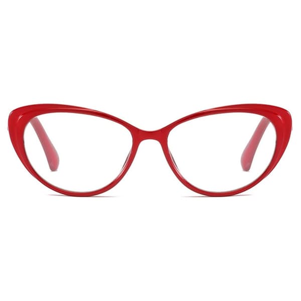Spisse Røde Cat Eye Leseglass Styrke 1.0 Briller