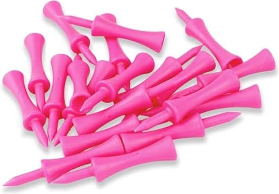 Rosa golftees i plast, 57 mm, 100-pak, Lange Castle golftees, 2 1/4 tommer.