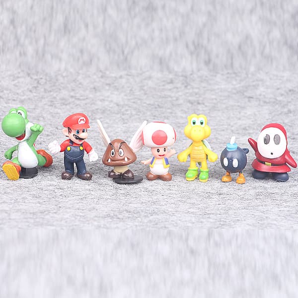 18st Super Mario Mini figur Söt leksaksdocka Actionfigurer present 18st（YX）