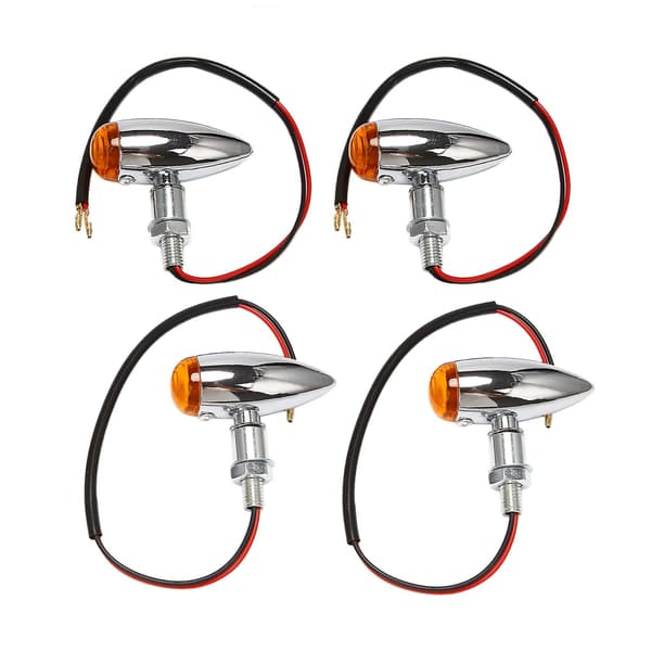 4 stk. Krom Motorcykel Blinklys Lampe Universal til ///