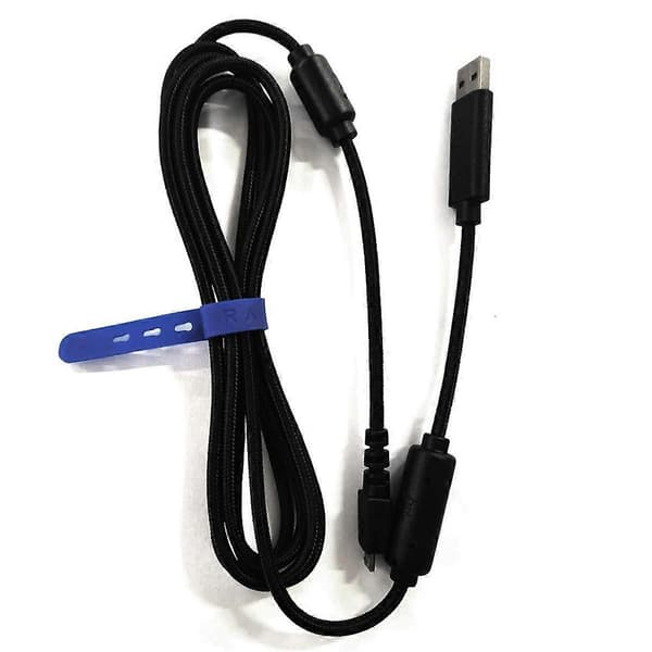 2m Slitstark Nylonflätad USB-kabel för RAZER RAIJU PS4 Gaming Controller, Höghastighets USB-ersättning