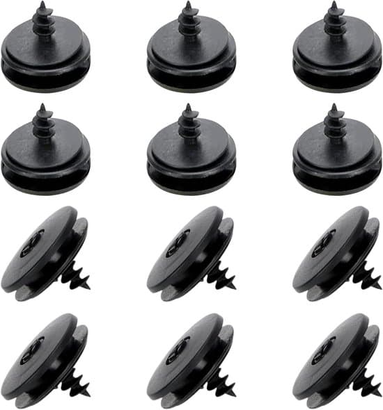 Floor Mat Clips - Mat Fastener - Car Interior - Universal Fit - 35mm Diameter - Black