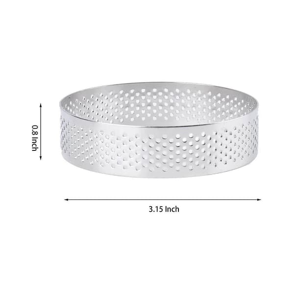 15 Pakke Rustfritt Stål Tert Ring, Varmebestandig Perforert Kake Mousse Ring, Rund Ring Bakeform