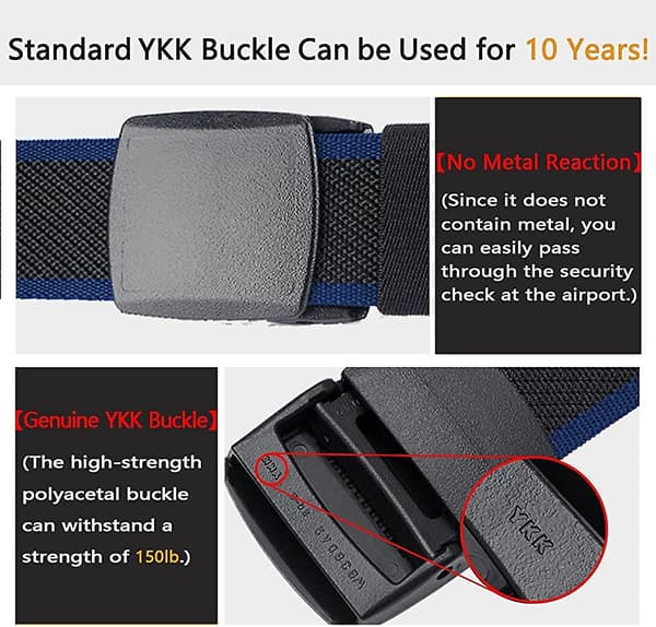 Elastiska bälten män kvinnor stretch canvas bälte hållbart plastspänne för arbete resor sport