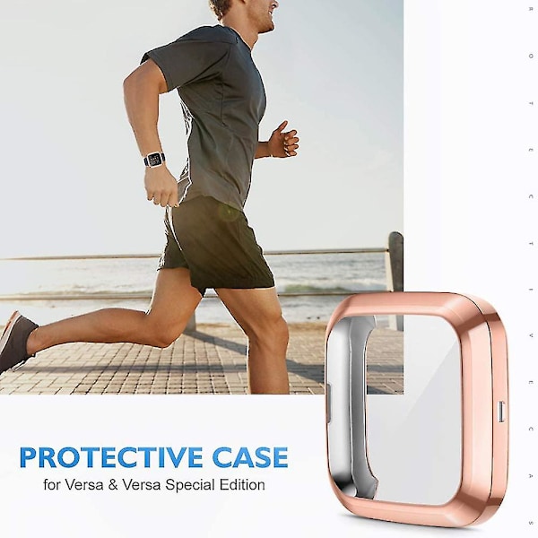 2-delat fodral kompatibelt med Fitbit Versa 2 skyddande fodral, flexibelt Tpu fullskyddsskydd full täckning stöttåligt displayskydd P