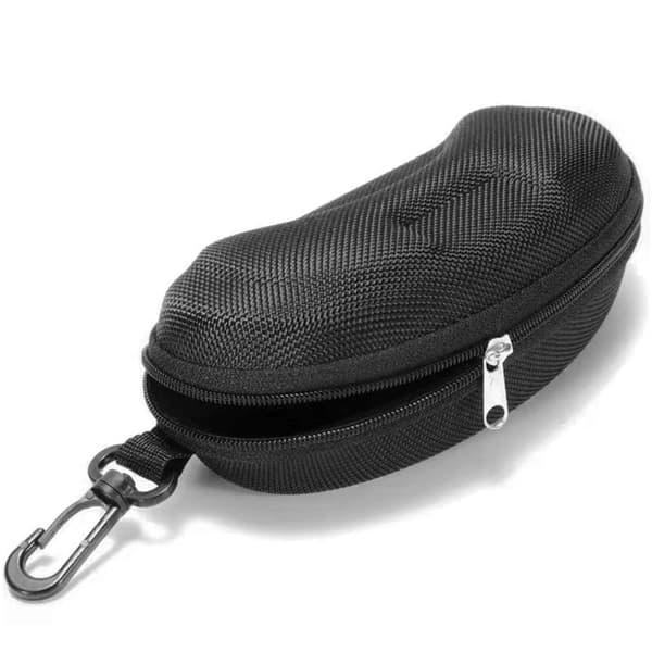 Eyeglass Case, Hard Zipper Sunglasses Case, Portable Travel Eyeglass Case with Plastic Hook