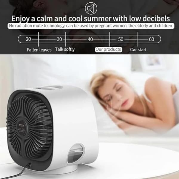 Portable Air Conditioner - With Tank and LED Night Light, 4 Speed Settings, Cools in 90 Seconds - Pink