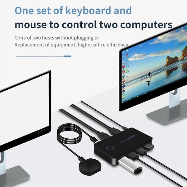 USB KVM-switch USB-delad switchare 2 in 4 ut för Laptop PC Tangentbord Mus Skrivare USB-switch Hub Adapter USB 3.0