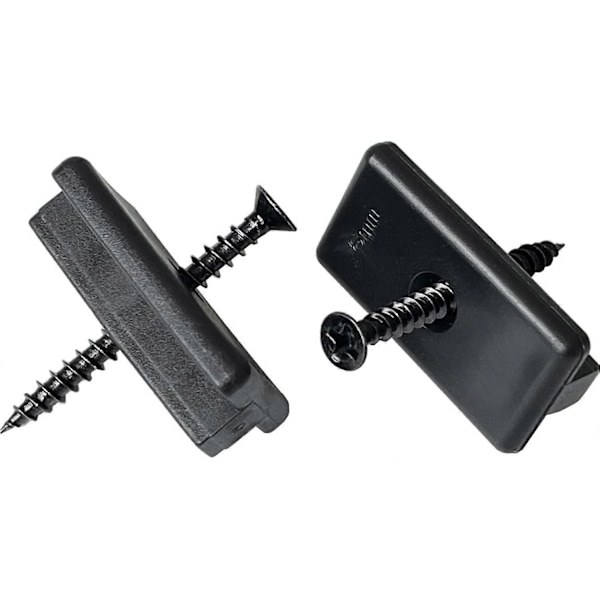 100 stk. WPC Clips, 6mm Plast Terrassebrædde Clips til WPC/BPC Lægte, Skjult Fastgørelse med T-Clip + Skruer (Sort)