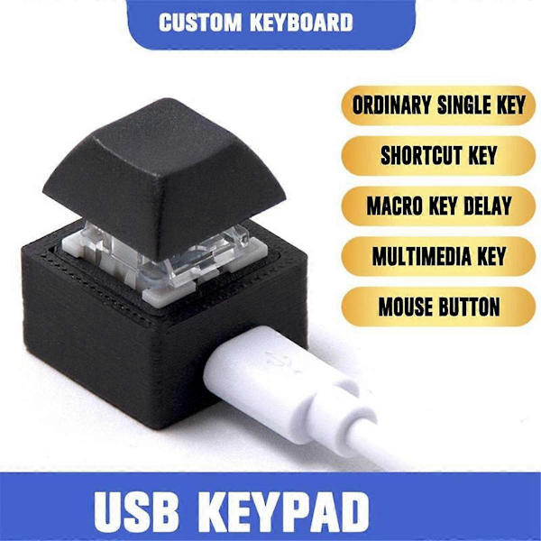 Mini Tastatur Makro Tastatur RGB DIY Tilpasse Snarvei Tastatur Spill Mekanisk Programmerbar Tastatur Rød Bryter 1Taster