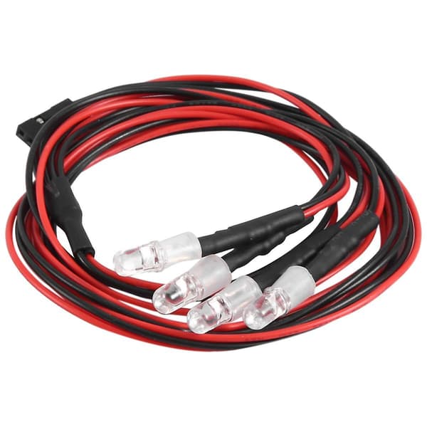 4 Rc Led Lys Kit Til 1/10 Rc Bil Lastbil Crawler Rc Model Drift Bil Forlygte Baglygte , 5mm,multi