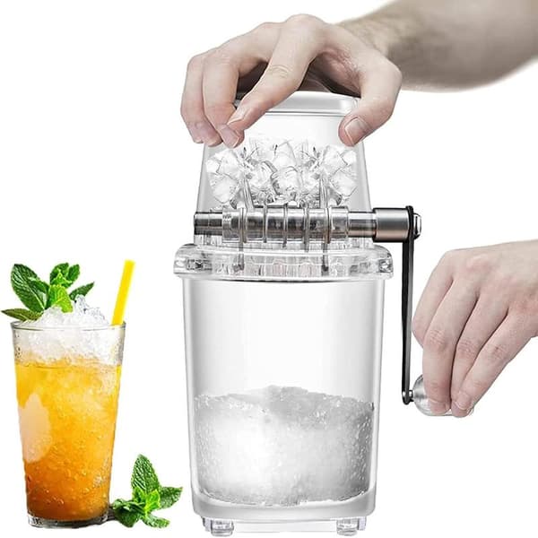 Ice Crusher - 1.25 Liter Ice Container - Manual Ice Crusher - Slushy Maker - Ice Crusher - Ice Mill - Ice Machine - Ice Cube Machine - Straight