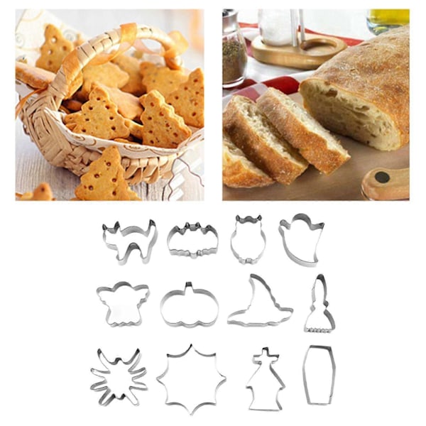12 Delar Halloween Kakformar Set DIY Bakning Konditori för Choklad
