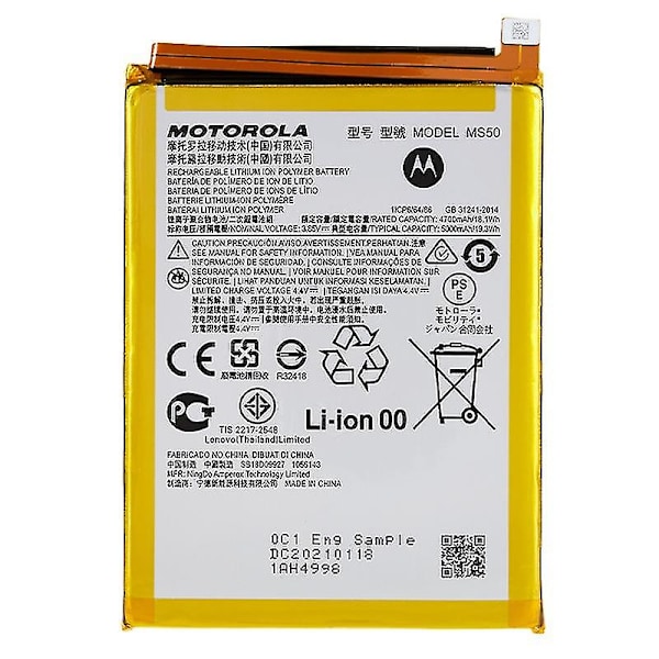 För Motorola Moto G50 5G 3.8V 4700mAh Li-ion Polymer Batteri Assembly Part (Encode: MS50)