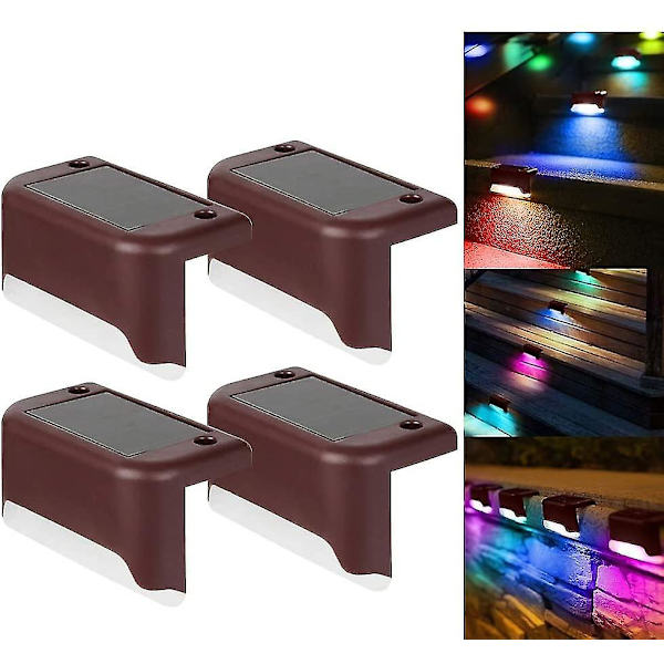 4 kpl aurinkokennovalaisimia LED aurinkoportaiden valot vedenpitävät aita valot ulkoportaille aitaan